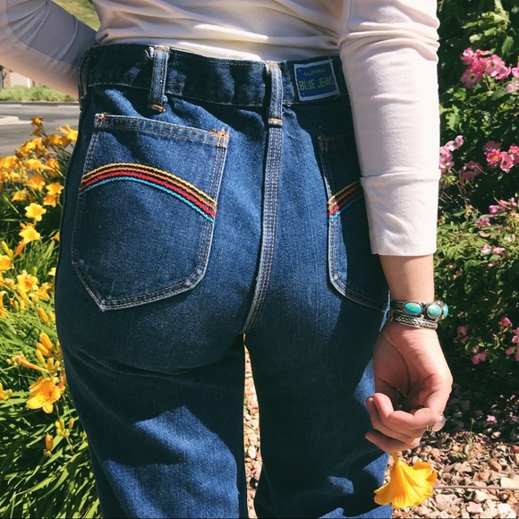 SOLD || 🌈 RARE VTG 🌈 70’s Wide Leg Denim - Picture 5 of 6